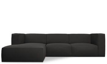 5 seater design corner sofa "Muse" - with bouclé cover black