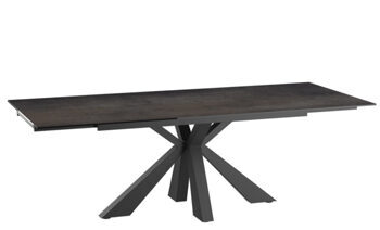 Extendable designer dining table "Ottawa" ceramic, dark rust look - 150-230 x 100 cm