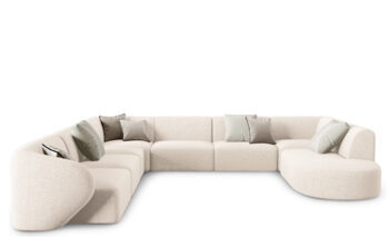 8 seater design panoramic sofa "Chiara" Chenille - Left