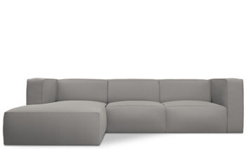 5 seater design corner sofa "Muse" - with bouclé cover gray