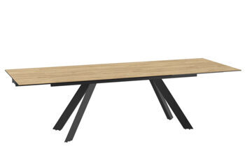 Extendable designer dining table "Ontario" ceramic, light oak - 190-270 x 100 cm