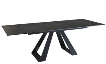 Extendable designer dining table "Ascension" ceramic, titanium - 150-230 x 100 cm