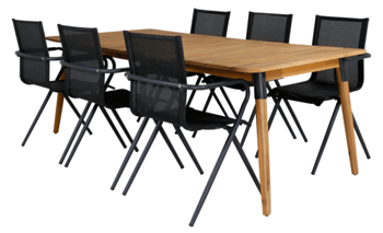 Gartenmöbel Set „Julian“ / Tisch 210 x 100 cm + 6 Stühle