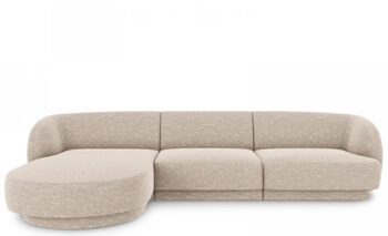 4 seater design corner sofa "Miley" - chenille beige