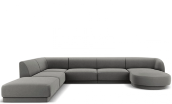 Grosses Design Panorama U-Sofa „Miley“ - Grau