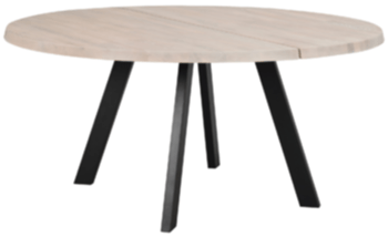 Round solid wood table "Fred" bleached oak Ø 160 cm