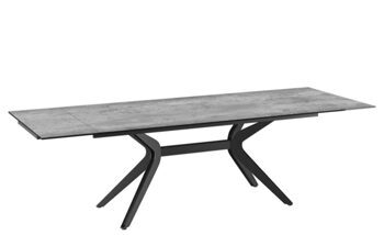Extendable designer dining table "Impulsion" ceramic, Silver - 190-270 x 100 cm