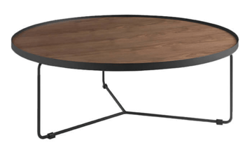 Design coffee table "Como" Ø 100/ H 35 cm - walnut