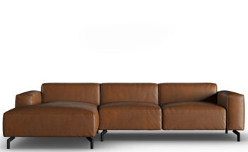 4 seater designer leather corner sofa "Paradis" - Brown