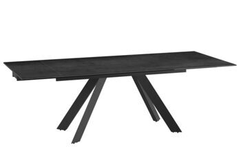 Extendable designer dining table "Ontario" ceramic, titanium - 150-230 x 100 cm