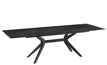 Extendable designer dining table "Impulsion" ceramic, titanium black - 190-270 x 100 cm