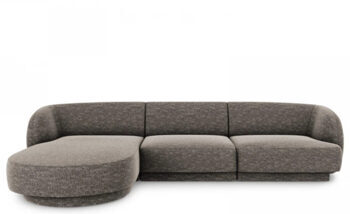 4 seater design corner sofa "Miley" - chenille gray