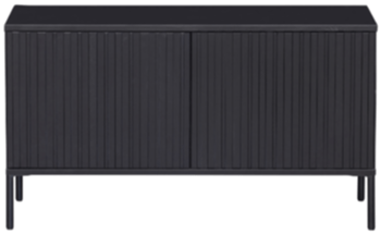 Solid sustainable lowboard "New Lewison" 100 x 56 cm, 2 doors - Black