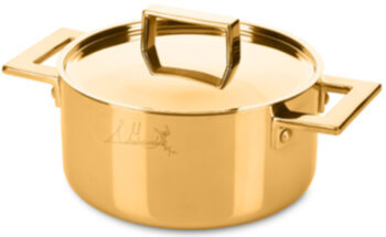 Goldfarbene Kasserolle ATTIVA inkl. Deckel, Ø 20 cm - Personalisierbar