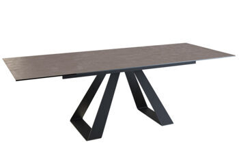 Extendable designer dining table "Ascension" ceramic, cement gray - 150-230 x 100 cm