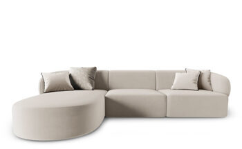 4 seater design corner sofa "Chiara" velvet - Left