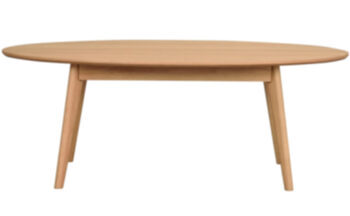 Oval coffee table "Yumi" natural oak 130 x 65 cm