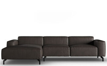 4 seater designer leather corner sofa "Paradis" - graphite