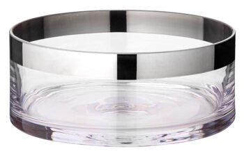 Mundgeblasene Schale „Grit“ Ø 20 cm - Kristallglas mit Platinrand