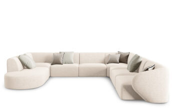 8 seater design panoramic sofa "Chiara" chenille - right side