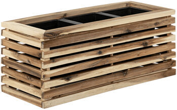Sustainable indoor/outdoor flower pot "Marrone Orizzontale Box" 72 x 30 cm, Natural
