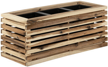 Sustainable indoor/outdoor flower pot "Marrone Orizzontale Box" 100 x 44 cm, Natural