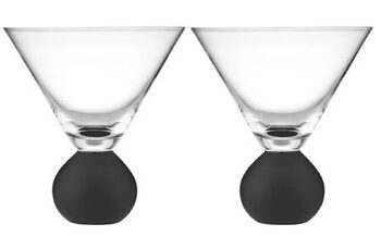 Handgefertigte, luxuriöse Martini Gläser „Astrid“ Black (2er-Set)