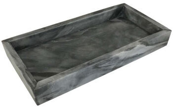 Elegant, rectangular marble tray, dark gray