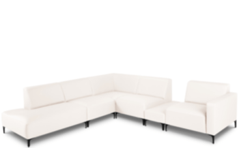 High quality modular outdoor sofa "Kos" 248 x 203 cm / White