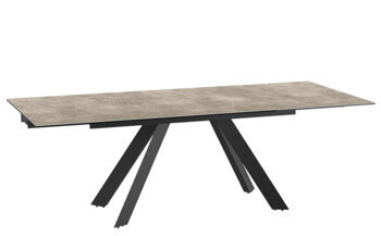 Extendable designer dining table "Ontario" ceramic, cement gray - 150-230 x 100 cm