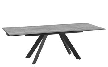 Extendable designer dining table "Ontario" ceramic, Silver - 150-230 x 100 cm