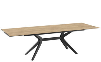 Extendable designer dining table "Impulsion" ceramic, light oak - 190-270 x 100 cm