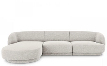 4 seater design corner sofa "Miley" - chenille light gray