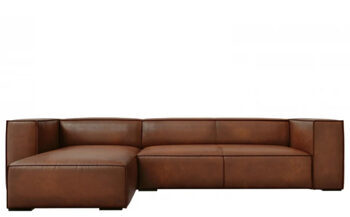 4 seater leather corner sofa "Agawa" - Brown