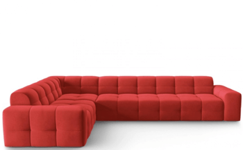 6-Sitzer Design Ecksofa „Kendal“ Bezug: Rot