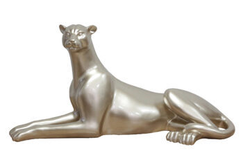 Handgefertigter Design Skulptur ,,Eleganter Gepard liegend“ 27 x 21 cm