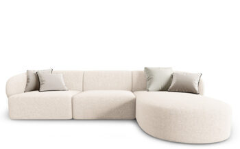 4 seater design corner sofa "Chiara" chenille - right side