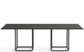 Designer solid wood dining table "Florence" stained ash wood / black - 240 x 110 cm