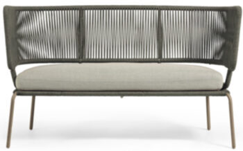 2 Seater Indoor/Outdoor Design Sofa Nadino 135 cm - Khaki