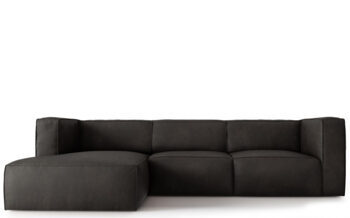 5 seater designer leather corner sofa "Muse" - graphite