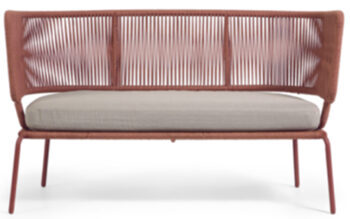 2 seater Indoor/Outdoor design sofa Nadino 135 cm - Terracotta