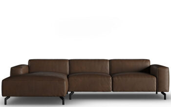 4 seater designer leather corner sofa "Paradis" - dark brown