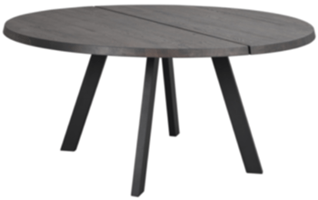 Round solid wood table "Fred" Dark brown oak Ø 160 cm
