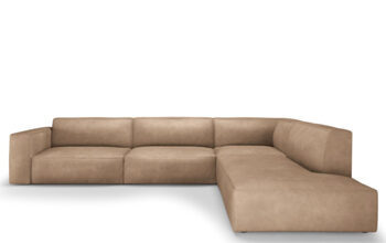 6 seater design corner sofa "Gaby" genuine leather right