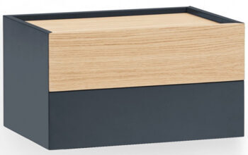 Design bedside cabinet "OTTO", wall-mounted, anthracite/oak