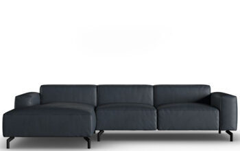 4 seater designer leather corner sofa "Paradis" - dark blue