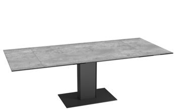 Extendable designer dining table "Connexion" ceramic, Silver, 150-230 x 100 cm