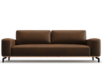 3 seater designer leather sofa "Marc" - dark brown