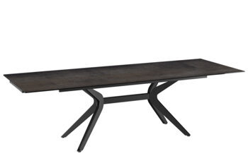 Extendable designer dining table "Impulsion" ceramic, dark rust look - 190-270 x 100 cm