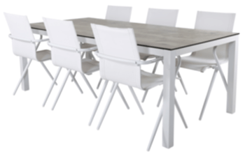 Gartenmöbel Set „LAMA X“ / Tisch 205x100 cm + 6 Stühle